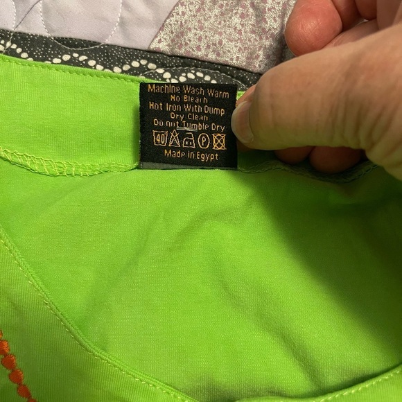 Adam Organic Cotton Egyptian style women’s size small shirt lime color shirt - Picture 9 of 16